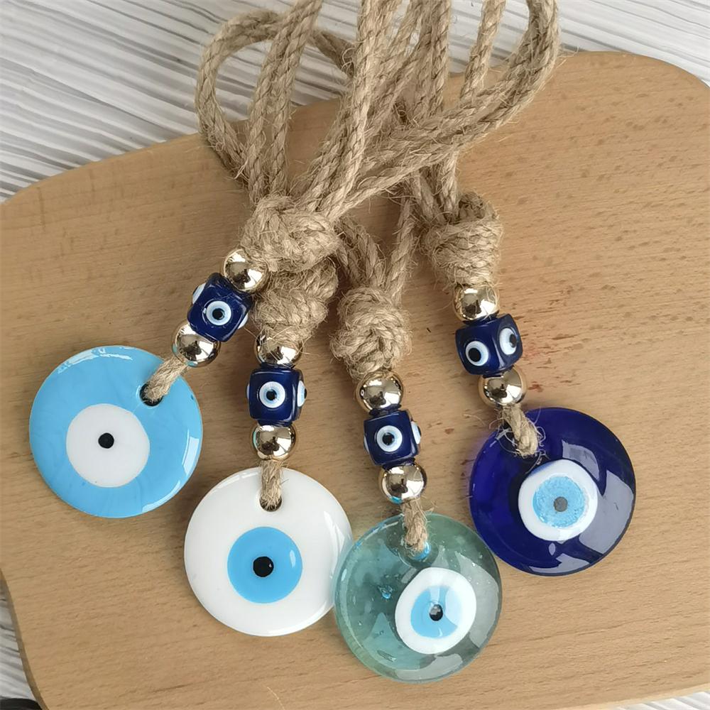 Handcrafted Blue Eye Charm - Evil Eye Pendant, Decorative Glass Wall Hanging with Multiple Color Options, Home Decor
