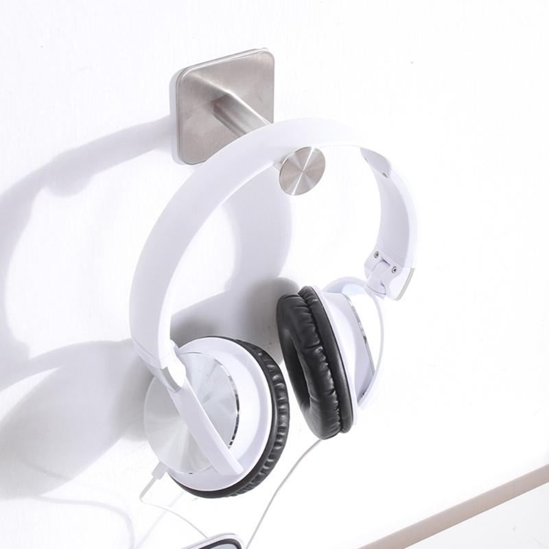 Steel Headphone Hook Adhesive Mount Kit for Secure Srong Storage On Wall Desks In Home or Office Setting