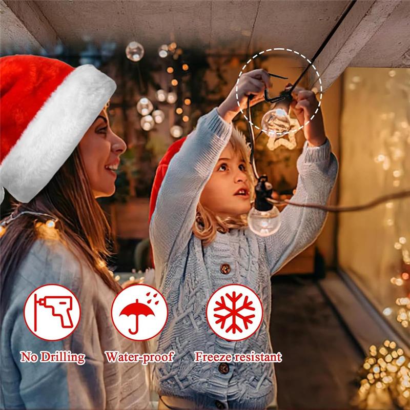 Gut-50er-Pack Feiertagslicht-Clips Außenhaken Weihnachtsaufhänger Für Weihnachtsdekoration Dachrinne Zaun Schwarz