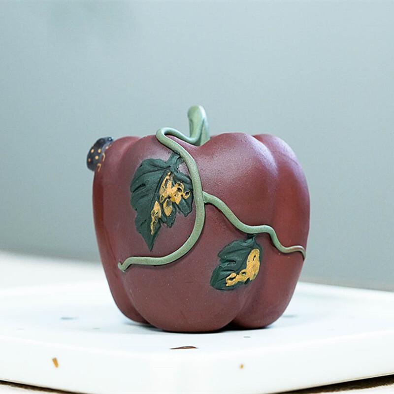 

Yixing Zisha Water-spraying Frog Chili Fruit Tea Pet Retro Flowerpot Landscaping Tea Figurine Play Toys Tea Statue Ornaments