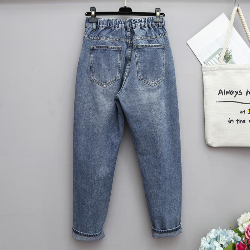 Spring and Autumn Breathable Women's Loose Harem Pants Nine-point Pants High Waist Jeans