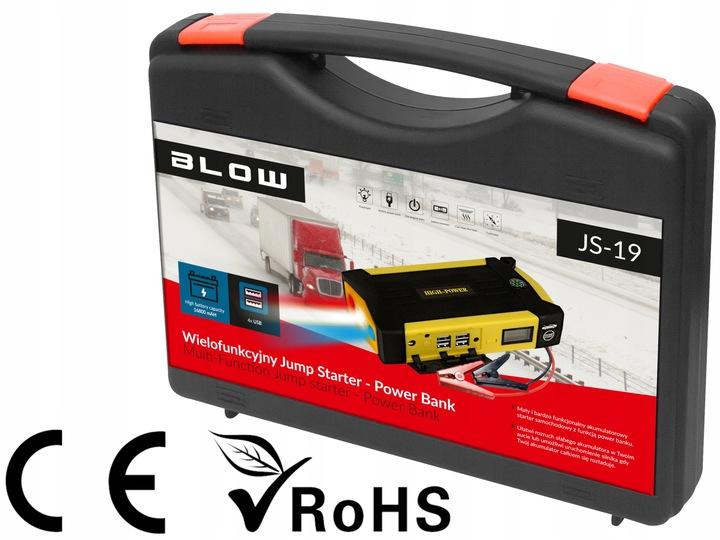 Jump Starter Rozruch Booster Powerbank Mocny Latarka Młotek Zestaw 16800Mah