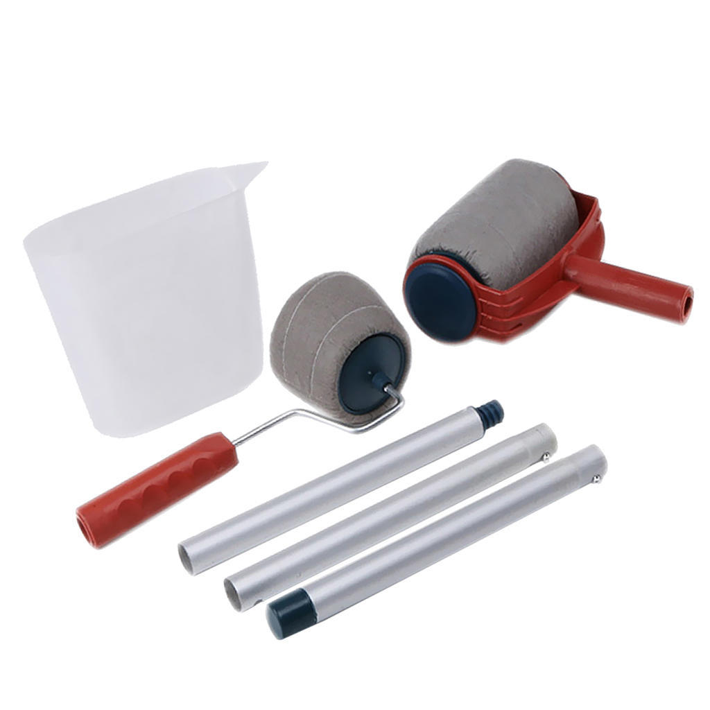 Buy 6Piece Paint Roller Brush Handle Pro Flocked Edger Room Wall