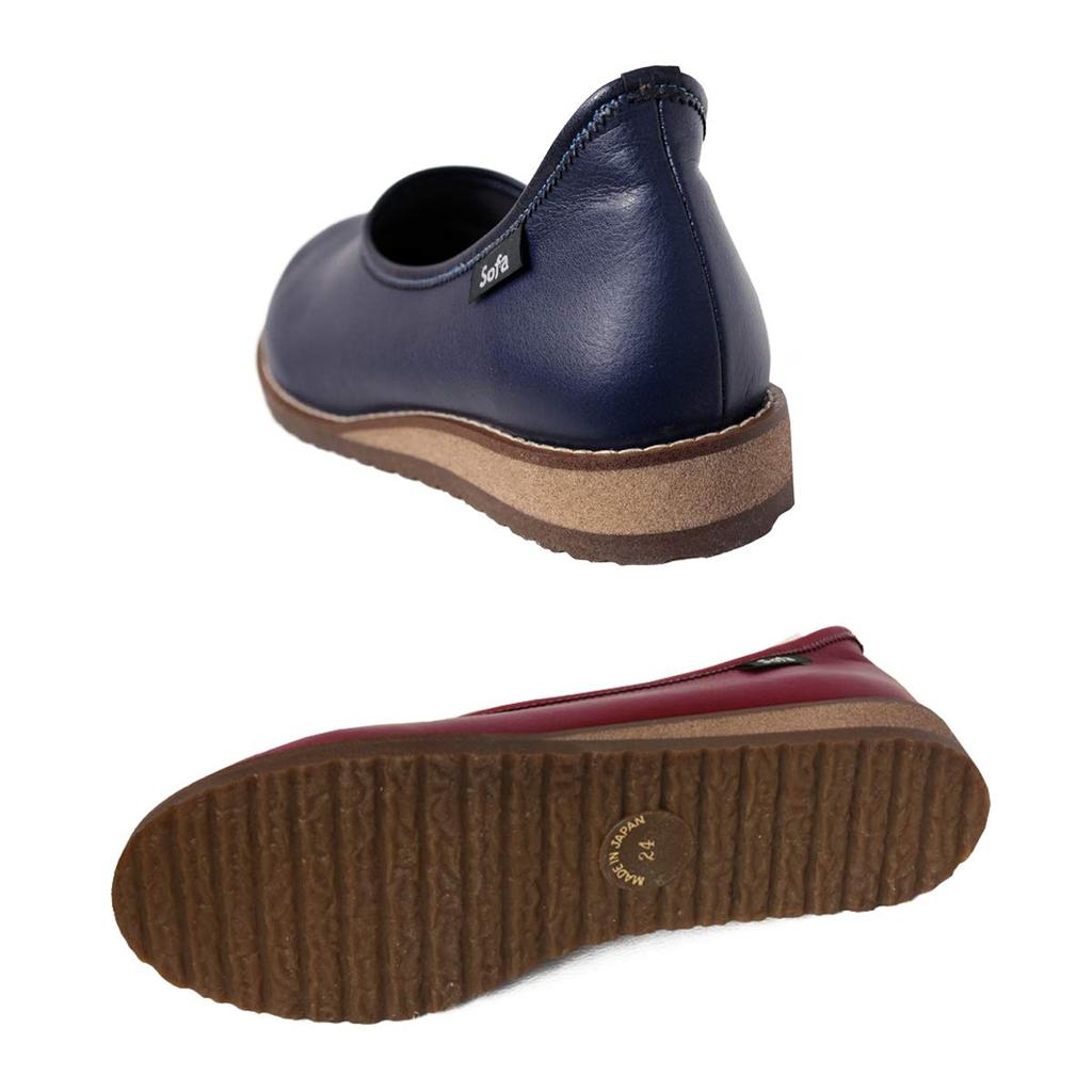 Shoe Kobo Belle Comfort Easy To Walk Made In GARDN [Yasashii & Sofa] Slip-on Shoes, Pumps, Flats, In, Women's Shoes, Japan, (23.5cm, Navy)