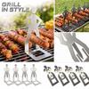 Stainless Steel Human Shaped Sausage Grill Holders Set of 4 Durable BBQ Accessories for Even Cooking and Easy Handling On Outdoor Grills