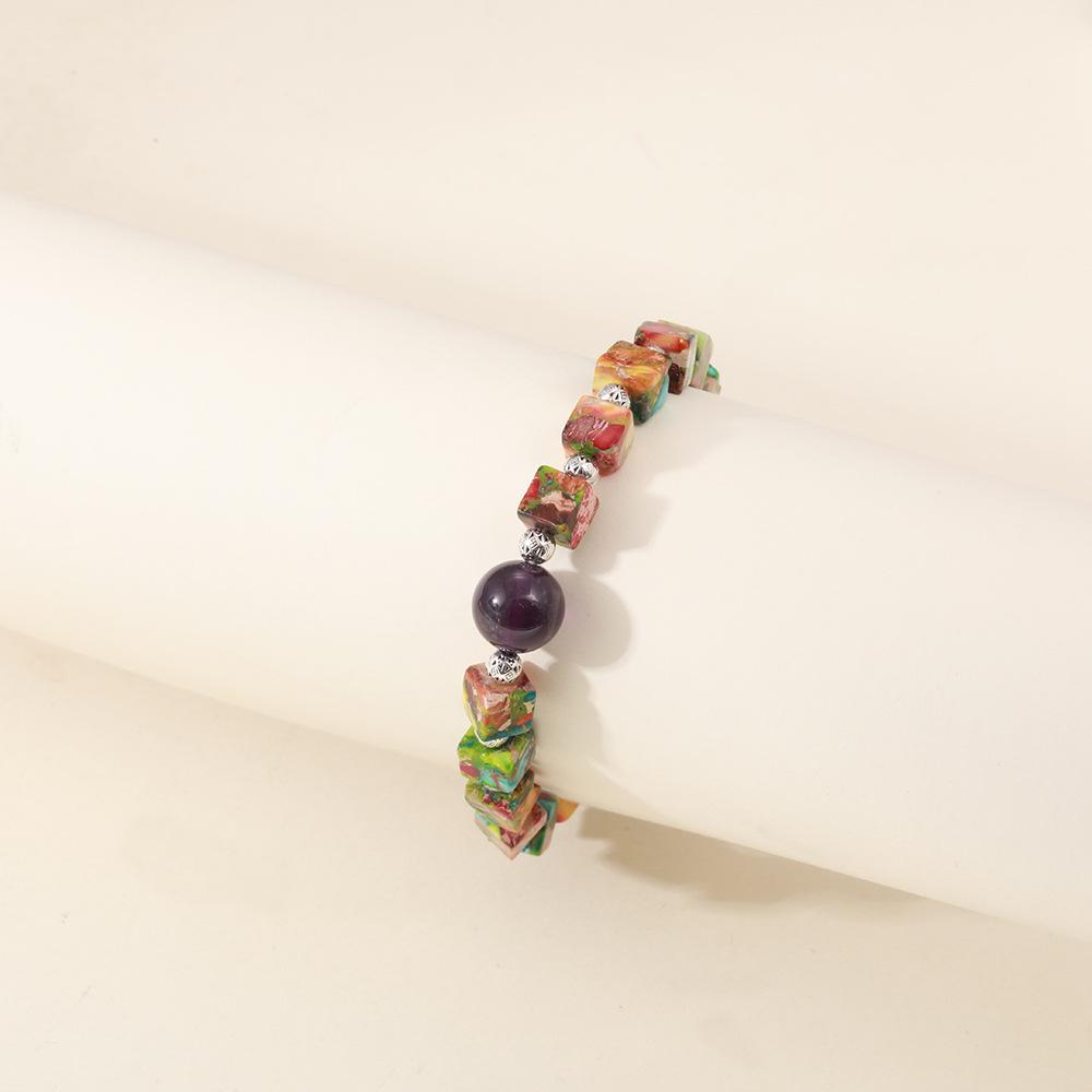 Elegant Cross-Border Imperial Stone and Amethyst Bead Bracelet