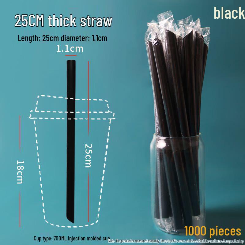 Shixun Hard Thick Plastic Boba Straws with Pointed Tip
