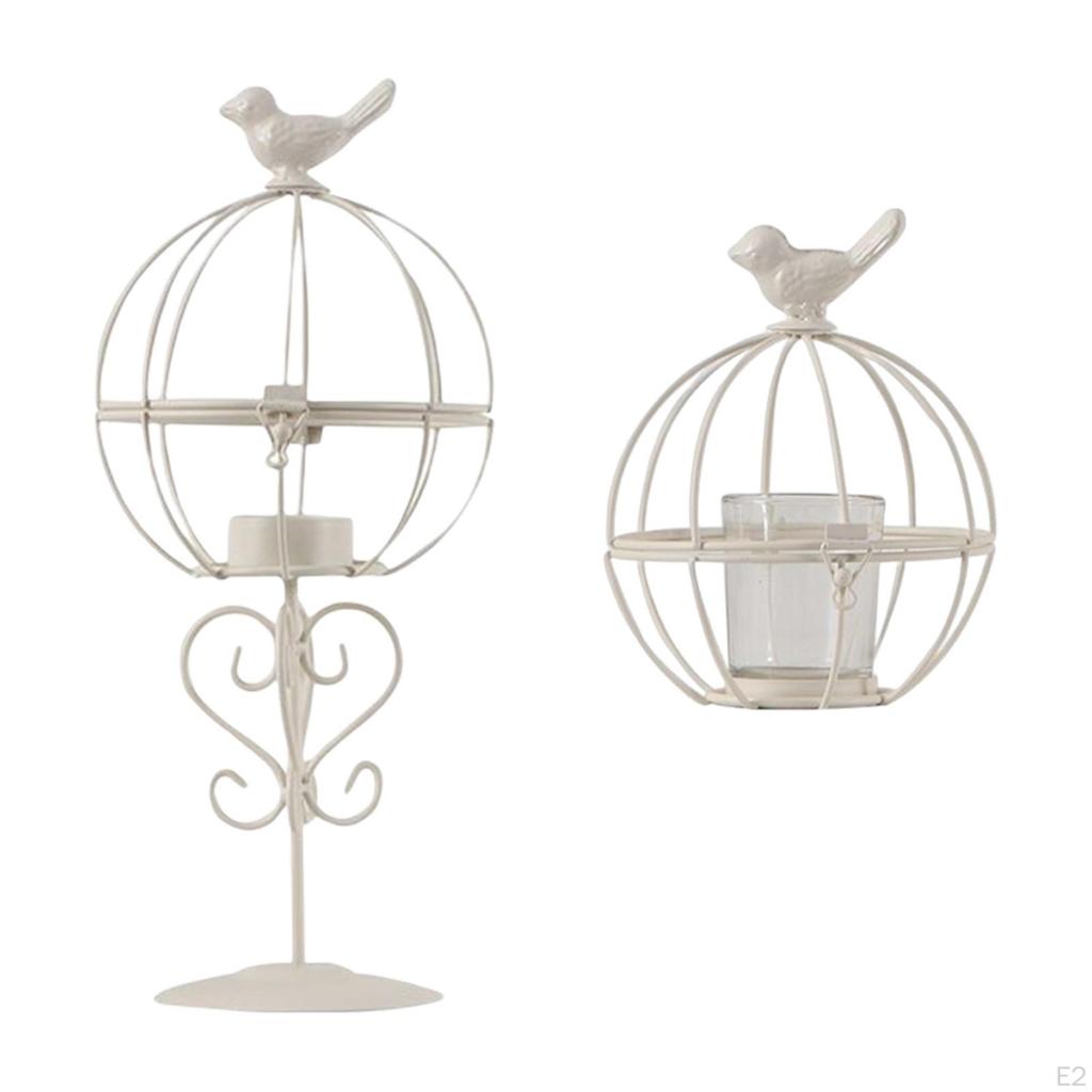 Candle Holder Dining Church Party Stand Birdcage Shaped Retro Style Candlestick Holders Decor