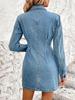European and American Retro Waist-Cinching Slim Denim Dress