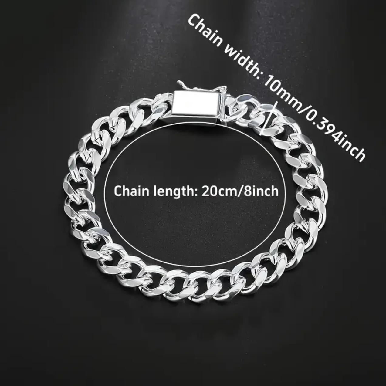 

TEMU 10MM Square Buckle Cuban Chain Bracelet - Stylish Men s Fashion