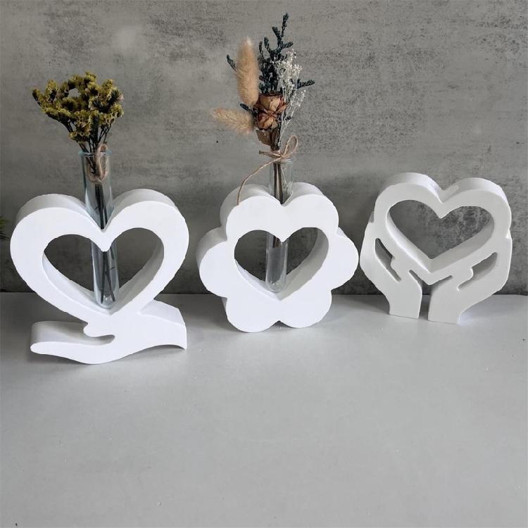 Silicone Resin Molds Charm Heart Small Vases Moulds Home Decors Craft Mold Making Small Vase Perfect for Plant Lovers