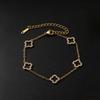 Luxurious Diamond Clover Titanium Steel Bracelet with 18K Gold Zirconia for Women