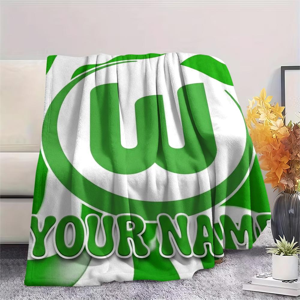 1 Stück Individueller Name Vfl Wolfsburg Gemustert Flanelldecke Geeignet für Alle Jahreszeiten für Heimdekoration Wärme und Komfort Geschenke Feiertagsgeschenk
