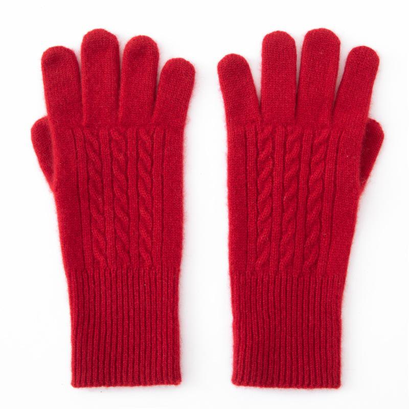 100% Pure Cashmere Extended Length Knit Gloves - Autumn/Winter Cycling Cold Protection