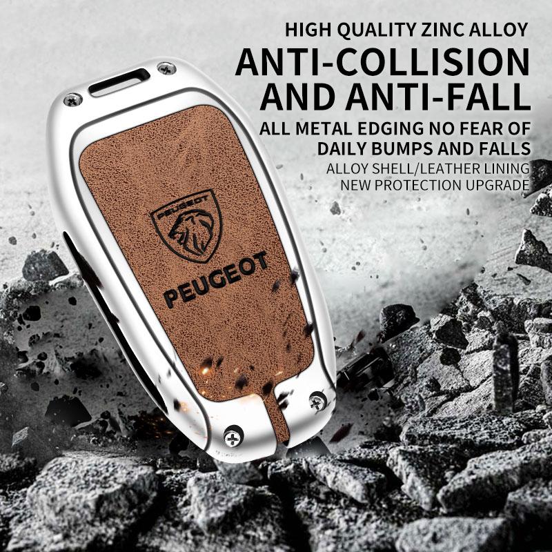 Funda Protectora de Aleación de Zinc para Llave de Coche, Carcasa, Llavero para Peugeot 308 408 508 2008 3008 4008 5008, Cubierta de Llave, Accesorios de Llavero para Coche