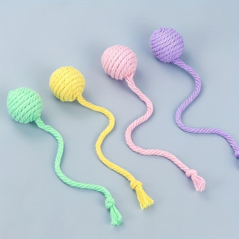 Cat Toy Balls with Ropes, with Bell Built-in Rolling Balls and Make Sounds for Kittens To Play With