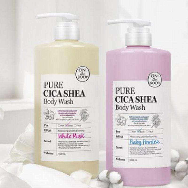 ON THE BODY Pure Cica Shea Body Wash 1L – Gentle Soothing & Moisturizing Body Cleanser