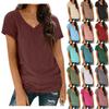 T-shirts Korte Mouw V-hals T-shirts Voor Dames Mode Tops Trendy Lichtgewicht Zacht Casual Zomer Top