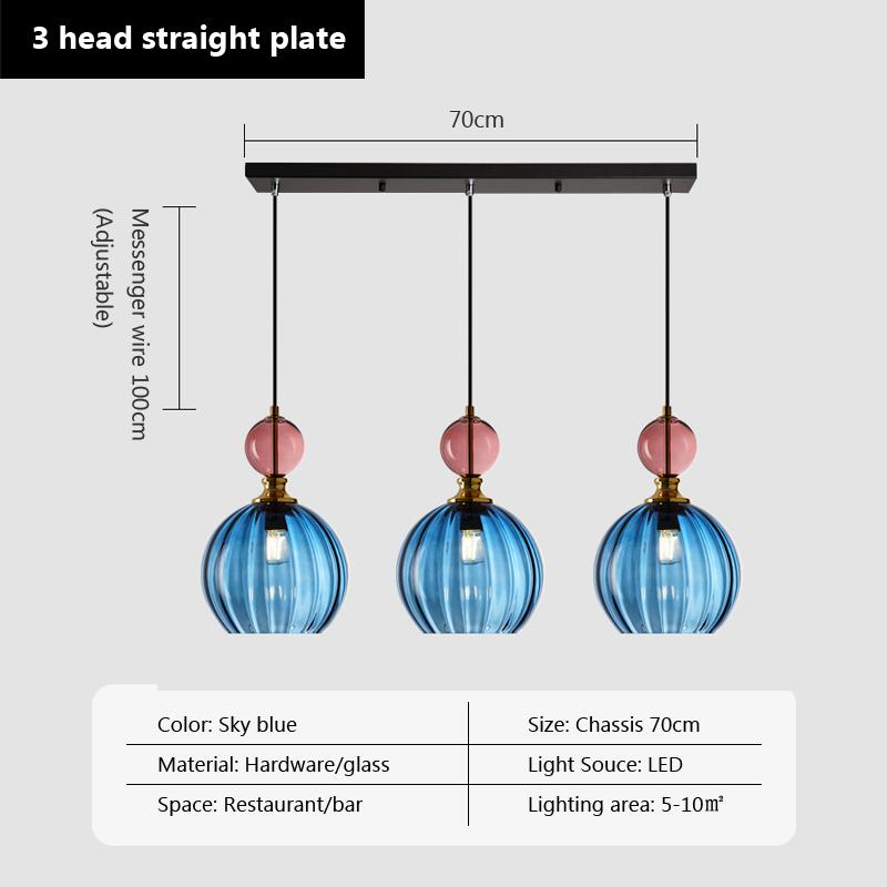 Modern Pendant Lights Nordic Color Candy Bedroom Children's Room Single Head Glass Hanging Lamps Home Decor Fixtures Restaurant