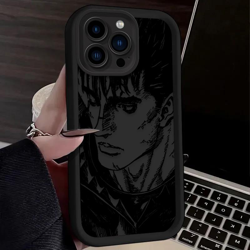 Berserk Guts Anime Phone Case for iPhone 17 Air 16 16E 15 14 13 12 11 Pro Max X XS X S Max XR SE 2020 SE4 7 8 Silicone Cover