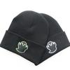 European and American Popular Autumn and Winter Fashion for Men and Women Ghost Ghost Embroidered Knit Hat for Cycling, Warm Woolen Hat for Outdoor