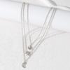 European & American Star Moon Zircon Pendant Necklace: Women's Three-Layer Clavicle Chain with Large Main Stone & Simple Design