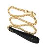 Stainless Steel Dog Lead Chain Gold Color Pet Weld Chain Strong Metal Leash For Small To Large Dogs Medium B