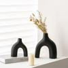 Special-Shaped Plain-Fired Ceramic Vase European-Style Simple Hydroponic Flower Arrangement Ornament Living Room Decoration Handicrafts Minimalist