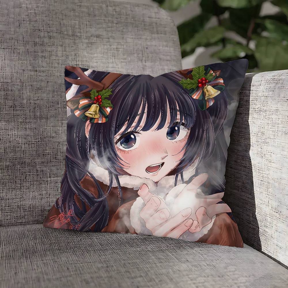 Kaoruko Waguri Hana wa Rin to Saku Pillow Case For Sofa Decor Car Office Room Printing Cushion Cover Decorations and Protector