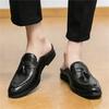 Designer Fashion New Men Black Tassels Half Slippers Shoes Casual Pu Leather Mules Moccasins Breathable Loafers Zapatos Hombre