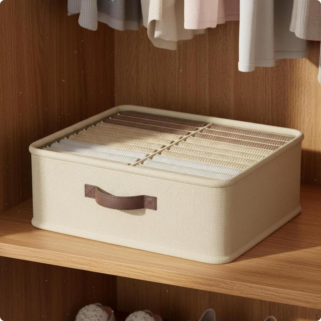 Compartment Storage Box Easy To Sort Wardrobe Clothes Organizer Space Saving Bin