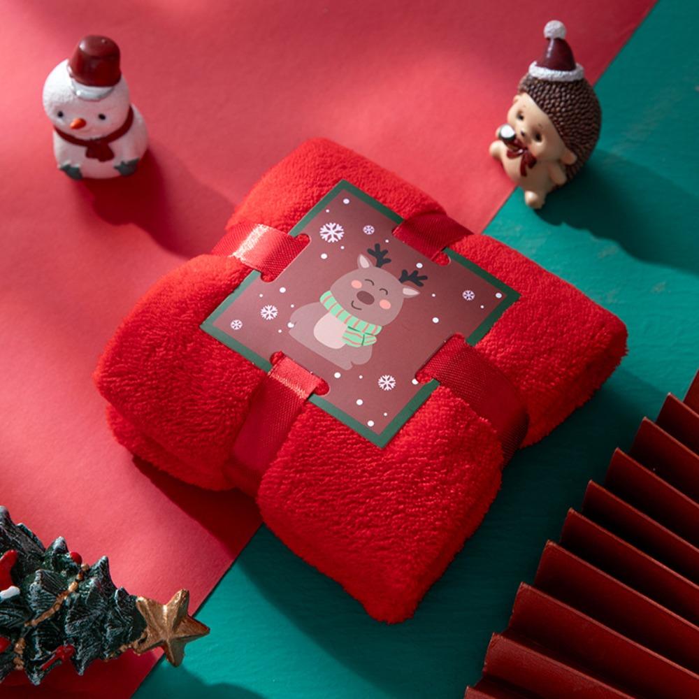Coral Velvet Christmas Towel Xmas Holiday Decorative Reusable Face Towel Absorb Water Wash Cloth Christmas Gift Party Gift