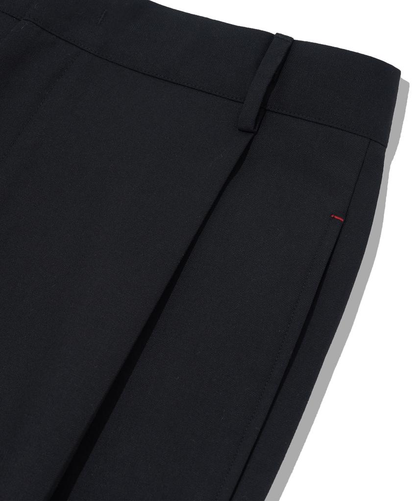 KNITTED [Knitted X Bdkd] Tr Wide Elastic Waist Slacks Black
