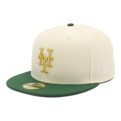 New Era 59FIFTY MLB ONSPOTZ Exclusive NYM Chrome/Green 7 1/2" Cap with Metallic Logo, New York Mets