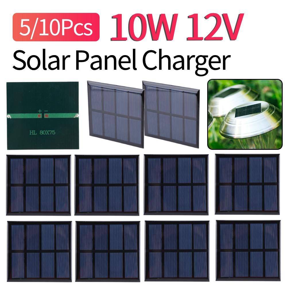 5/10Pcs 3W 2V Solar Battery Charger Polycrystalline Silicon Solar Panel Outdoor Emergency Power Bank Courtyard Lighting Supplies