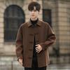 Autumn and Winter Men's Double-sided Cashmere Coat Medium and Short Chinese Woolen Trench Coat Thickened