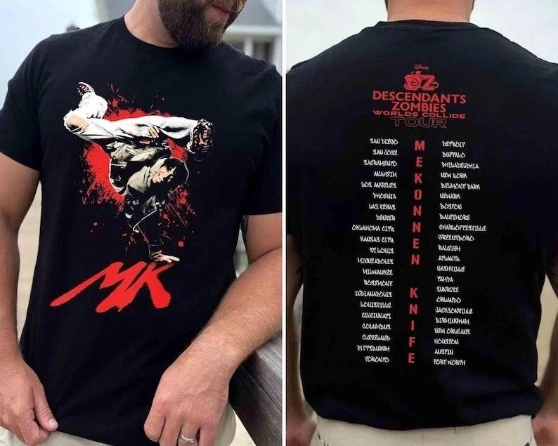 Футболка Descendants Zombies Worlds Collide Tour 2025 Tee Mekonnen Knife Футболка Высококлассная Роскошь для Мужчин и Женщин Топ Y2k M