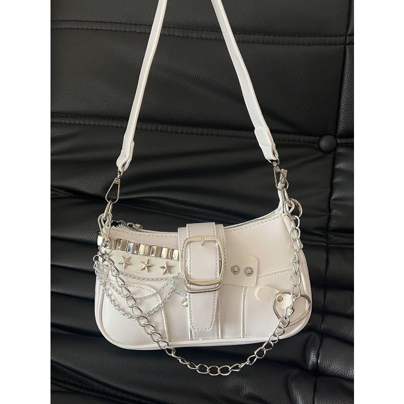 

Daylight wants sweet and spicy bag chain sweet and cool girl niche design millennial babes crescent armpit bag summer білий