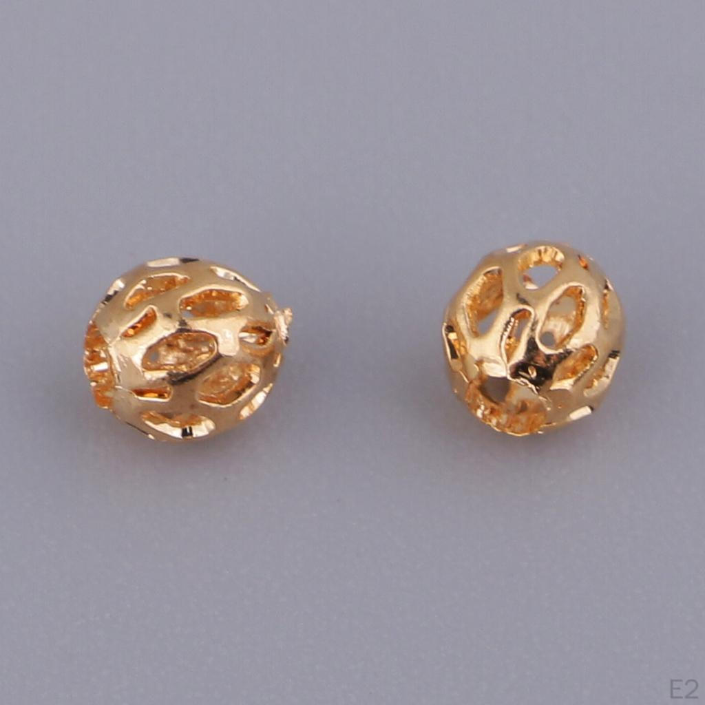 10pcs Golden Metal Filigree Loose Spacer Beads for Jewelry 3.5mm