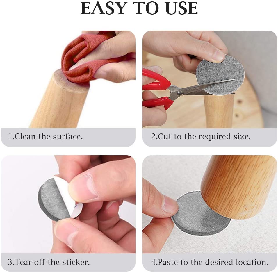 Self Adhesive Felt Tape Polyester Felt Strip Roll Hard Surfa Protector Black Furniture Felt Strips DIY Shape Sliding Pad Tape