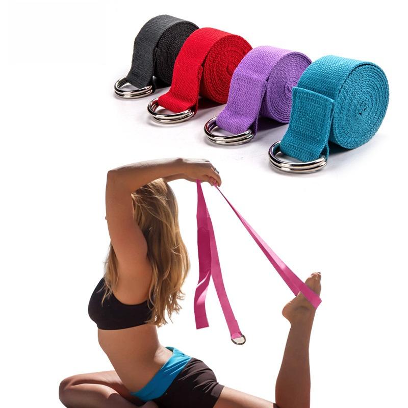 Yoga Stretch Strap Resistance Band Anti-Stretch Webbing Stretching Strap Yoga Rope Auxiliary Strap With Solid Pattern чёрный