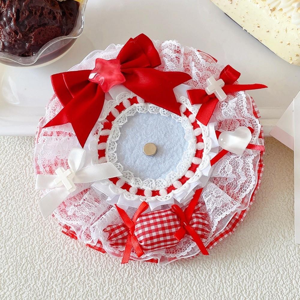 Lace Magnetic Anime Badge Holder Rose Ornate Ribbon Badge Flower  Ita Bag Accessories