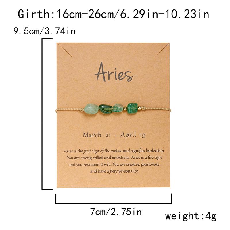 12 Constellation Sign Natural Stone Bracelet for Women Kids Aries Leo Hand Braid Cardstock Bracelet Female Jewelry Birthday Gift
