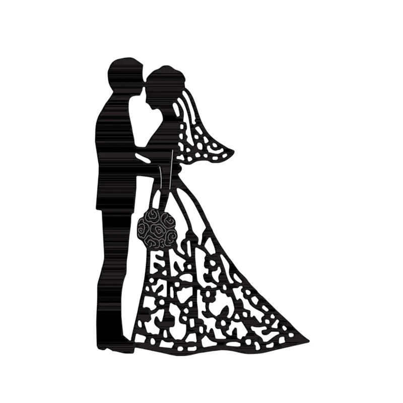 

Wedding Couples Metal Cutting Dies for DIY Scrapbooking Embossing Photo Album Paper Cards Making Designs Crafts 2021 New silver