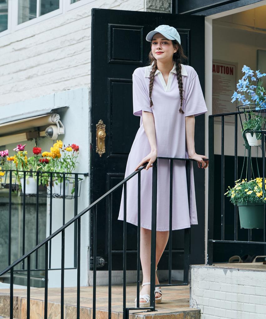 Metapeo Met Lovely Summer Collared Dress Lavender