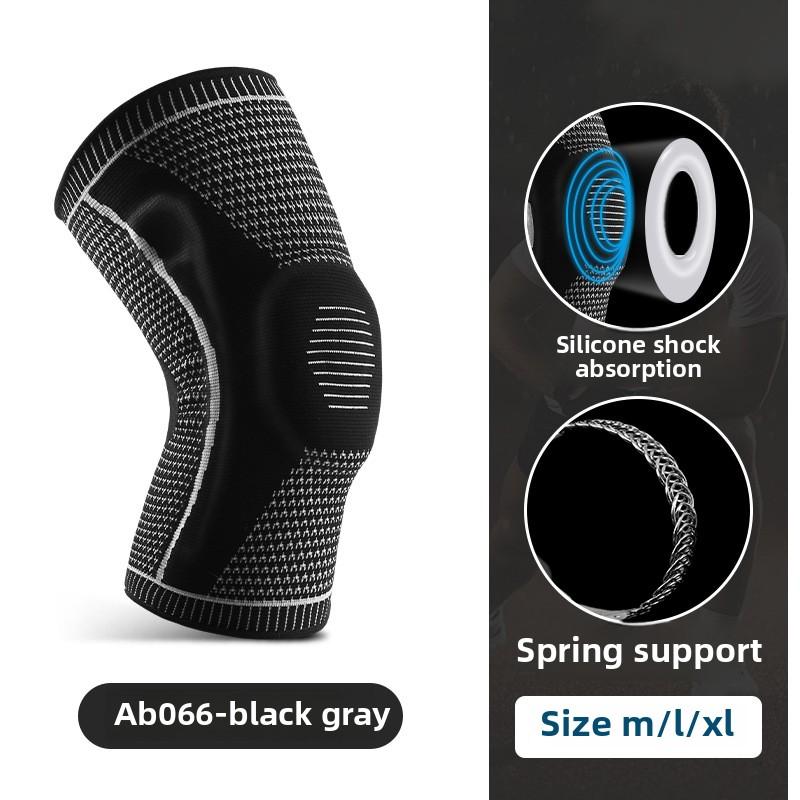 Summer Pressurized Silicone Spring Breathable Knee Pads for Mountaineering, Running, Basketball, Cycling, Knitted Knee Pads