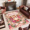 Alfombra de Terciopelo de Cristal con Temática de Osito de Peluche, Alfombrilla Suave para el Suelo con Nombre de Texto Personalizado, Decoración del Hogar