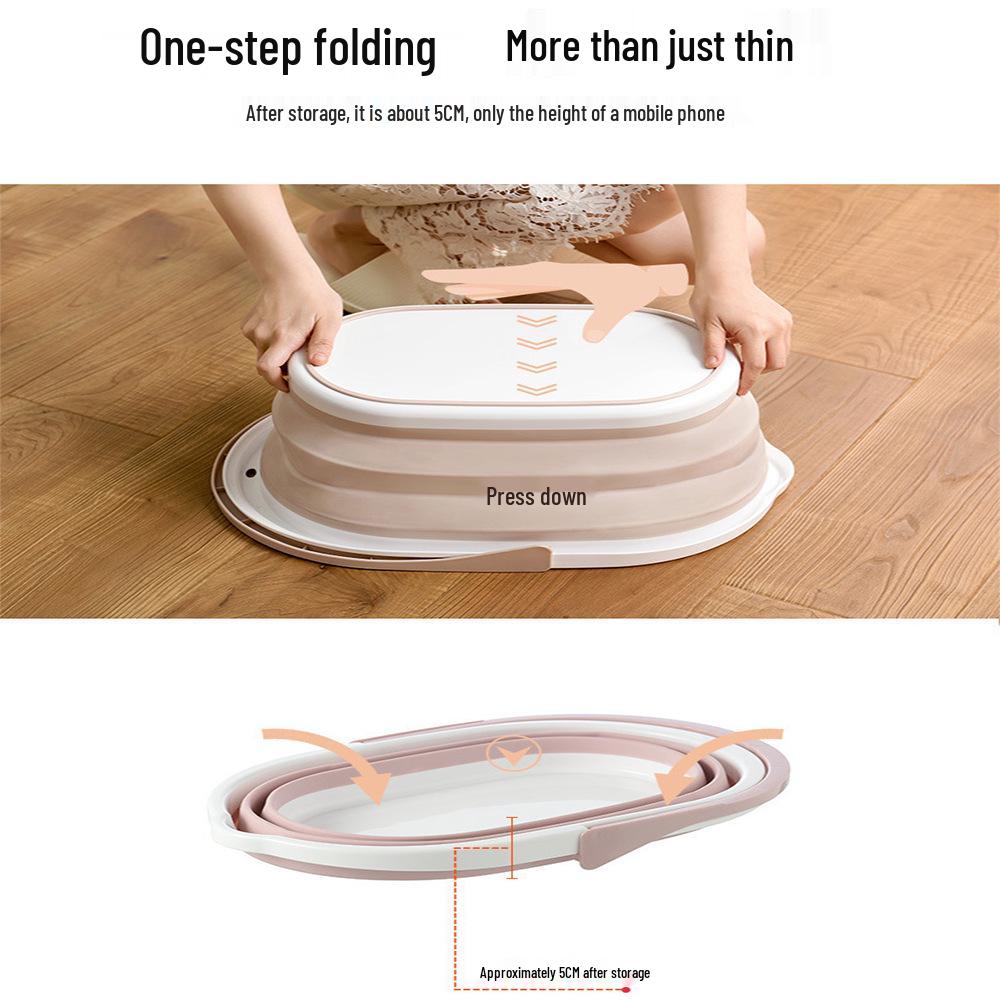 Portable Large Rectangular Folding Car Wash & Storage Mop Bucket - Thickened Handheld Plastic