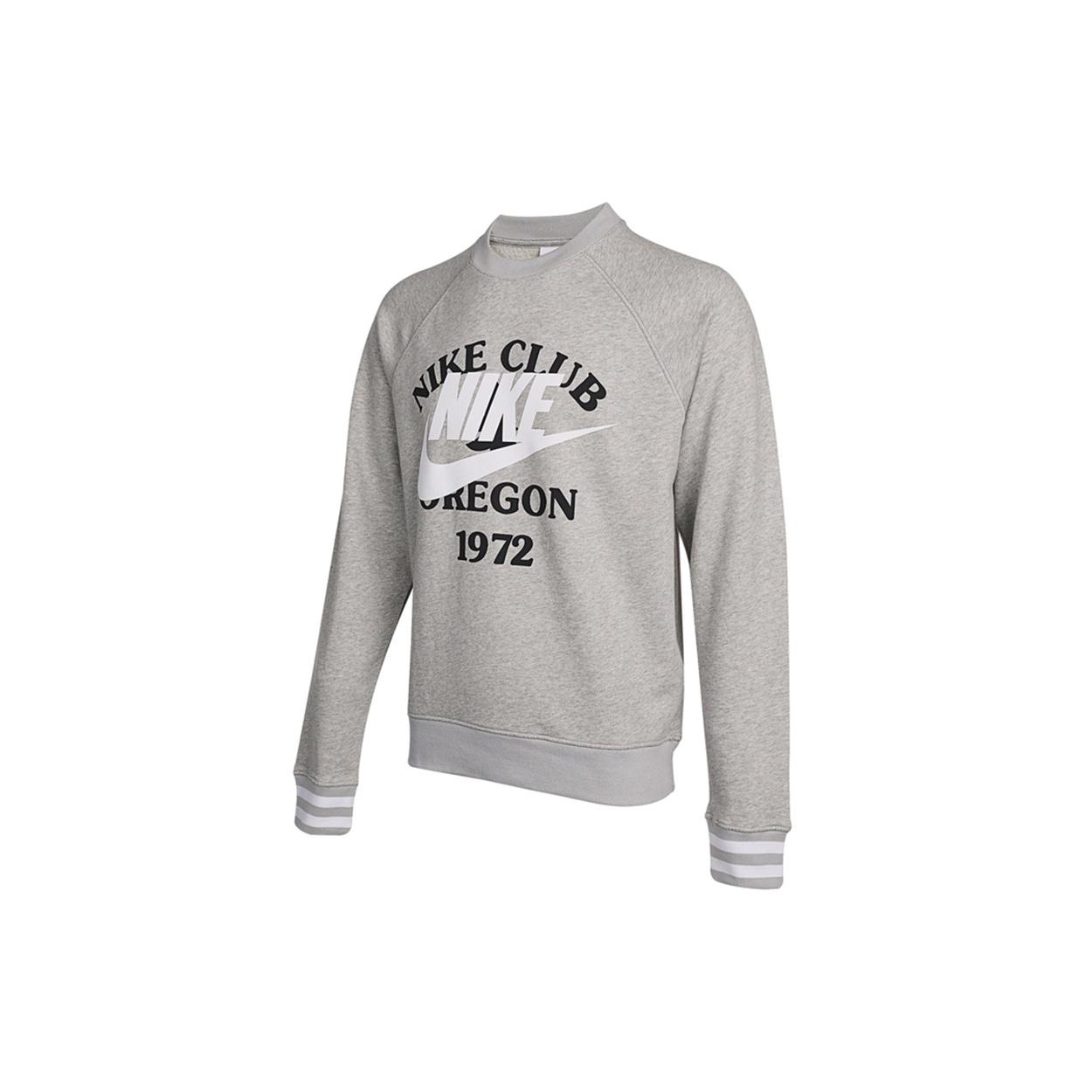 Men s Nike As Nsw Trend Ft Crew Large Logo Alphabet Printing Knit Sports Round Neck Pullover Light Grey DD6166-050 M