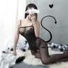 Erotic Underwear Sexy Temptation Opening Slippery Jumpsuit Suspender Breastless Stockings Bodysuit